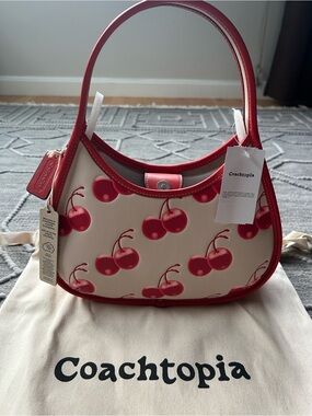 MWT COACH Coachtopia Limited Edition Mini Shoulder Ergo Bag in Red Cherry Print